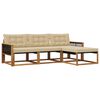 vidaXL Set di divani da esterno 4 pz Naturale e Beige