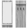 vidaXL Appendiabiti a muro con specchio Grigio sonoma 70 x 10 x 90 cm