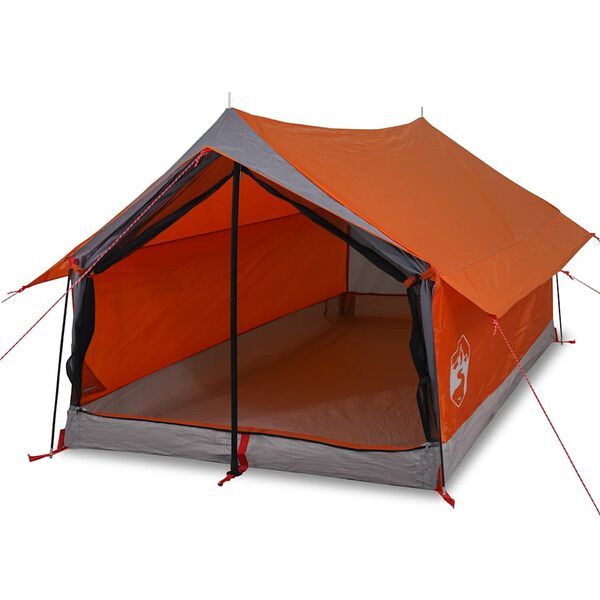 vidaXL Tenda da Campeggio 2 Persone Grigio e Arancione Impermeabile