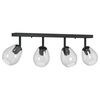 vidaXL Faretto da soffitto Nero 73,5 x 13 x 26 cm Vetro e Metallo