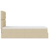 vidaXL Struttura Letto Pouf con Materasso Crema 90x190 cm in Tessuto