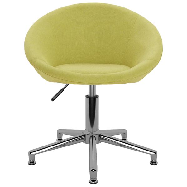 vidaXL Sedia da Pranzo Girevole Verde in Tessuto