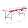 vidaXL Lettino Massaggio Pieghevole 4 Zone in Alluminio Bianco e Rosa