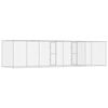 vidaXL Gabbia per cani Argento 800 x 200 x 200 cm Acciaio zincato