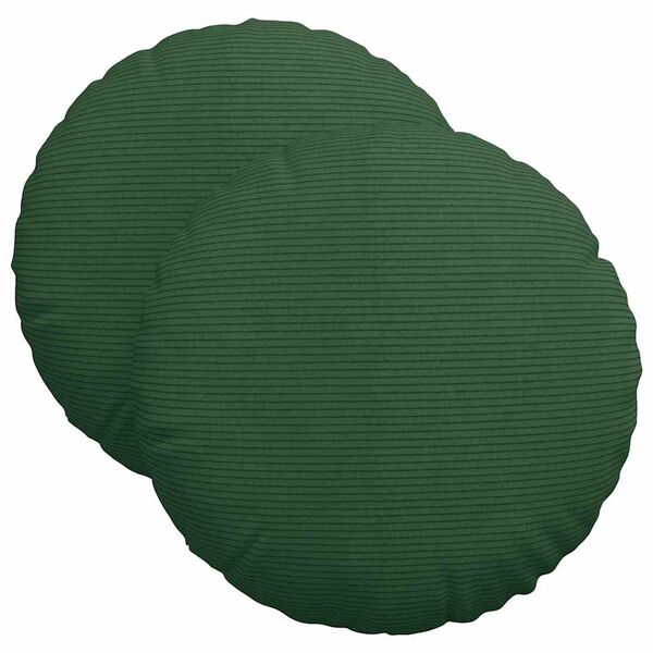 vidaXL Cuscini per Seduta 2 pcs Verde Scuro Ø 40 cm Tessuto in Cords