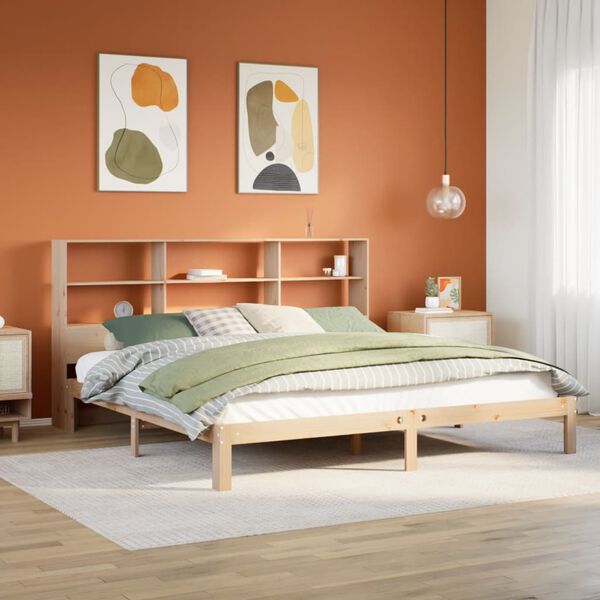 vidaXL Letto Libreria senza Materasso 180x200 cm in Legno di Pino