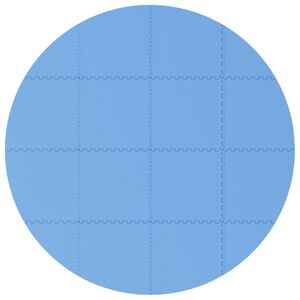 vidaXL Tappetino per piscina 16 pz &Oslash; 235 cm Rotondo Schiuma EVA Blu
