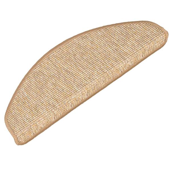 vidaXL Tappetini per scale 15 pz 65x21x4 cm Marrone chiaro Semicircolari Grandi