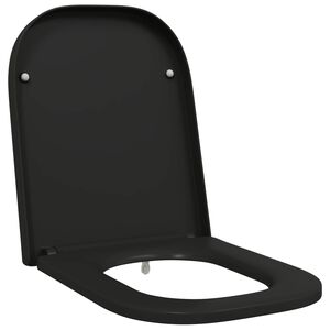 vidaXL Sedile del WC Nero 47,5 x 35 x 3,6 cm Duroplast