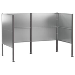 vidaXL Schermo per bidone della spazzatura 167 x 85 x 113 cm Argento