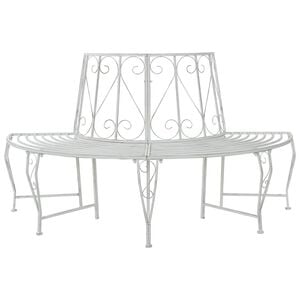 vidaXL Panchina per Alberi 4-Numero di posti 160 x 80 x 89 cm Acciaio