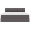 vidaXL Letto con contenitore e materasso Grigio 160 x 200 cm