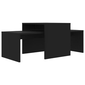 vidaXL Set Tavolini da Salotto Nero 100x48x40 cm in Legno Multistrato