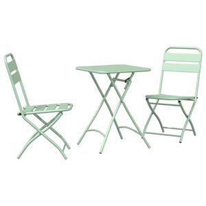 vidaXL Set bistrot 3 pcs Menta Chiara Acciaio