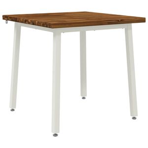 vidaXL 60 x 55 x 75 cm Legno di Acacia Massello Naturale e Bianco