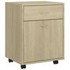 vidaXL Armadietto con Ruote Rovere Sonoma 45x38x54cm Legno Multistrato