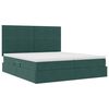 vidaXL Letto con luci a strisce a LED Verde Scuro 180 x 200 cm Velluto