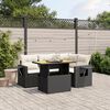 vidaXL Set Divani da Giardino 5 pz con Cuscini in Polyrattan Nero