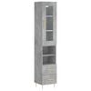 vidaXL Credenza Grigio Cemento 34,5x34x180 cm in Legno Multistrato