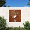 vidaXL Decorazione Muro da Giardino 55x55 cm Albero in Acciaio Corten