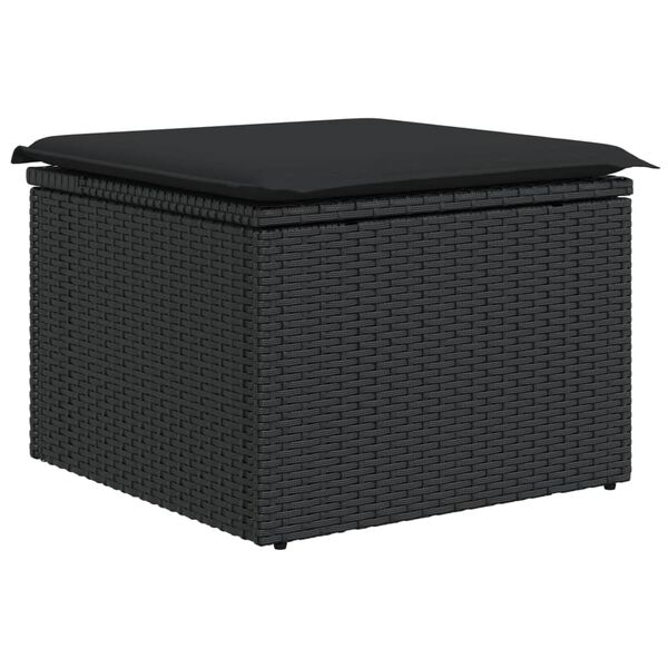 vidaXL Set Divani da Giardino 12 pz con Cuscini Nero in Polyrattan