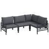 vidaXL Set Divano da Giardino 4 pz Nero Acciaio
