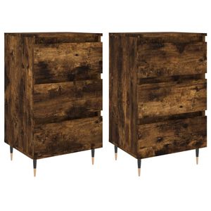 vidaXL Comodini 2 pz Rovere Fumo 40x35x69 cm in Legno Multistrato