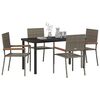 vidaXL Set da Pranzo per Giardino con cuscino 5 pcs Grigio polyrattan