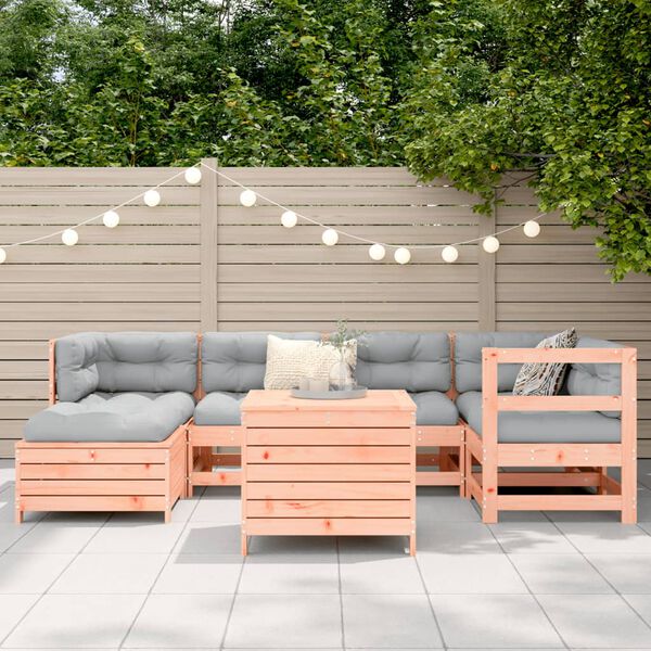 vidaXL Set Divani da Giardino 7 pz in Legno Massello Abete Douglas