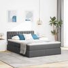 vidaXL Letto con contenitore e materasso Grigio scuro 140 x 190 cm