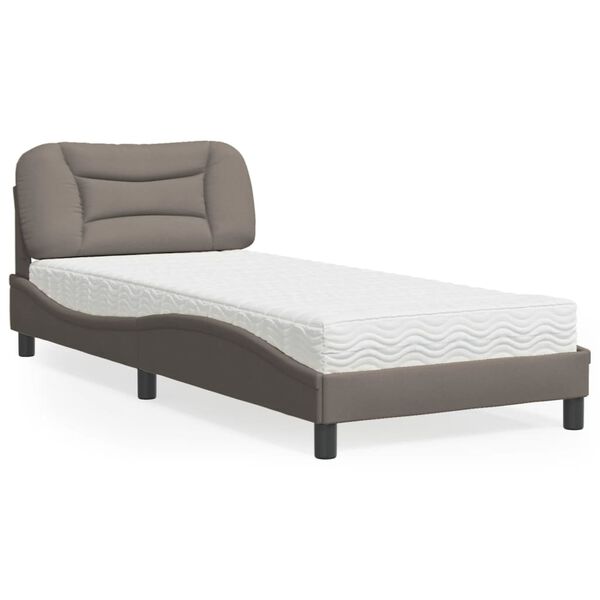 vidaXL Letto con Materasso Hvar Tortora 80x200 cm in Tessuto