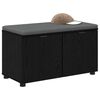 vidaXL Panca per ingresso con cuscino Rovere Nero 80 x 46 x 46 cm