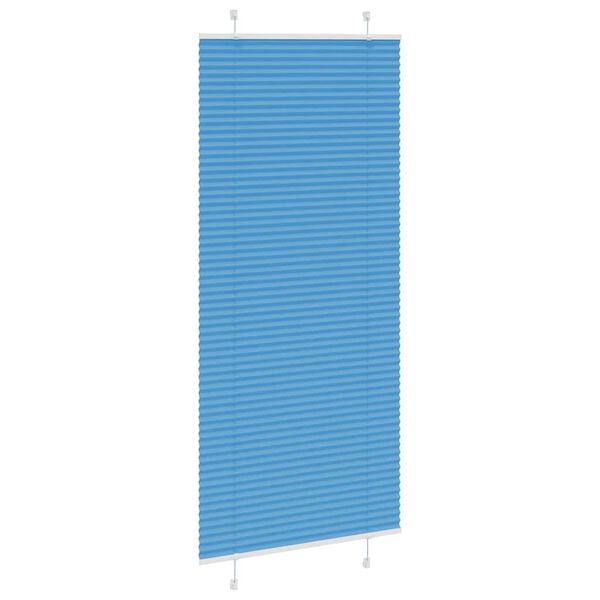 vidaXL Tenda Plissettata Blu 95x200 cm Larghezza Tessuto 94,4 cm