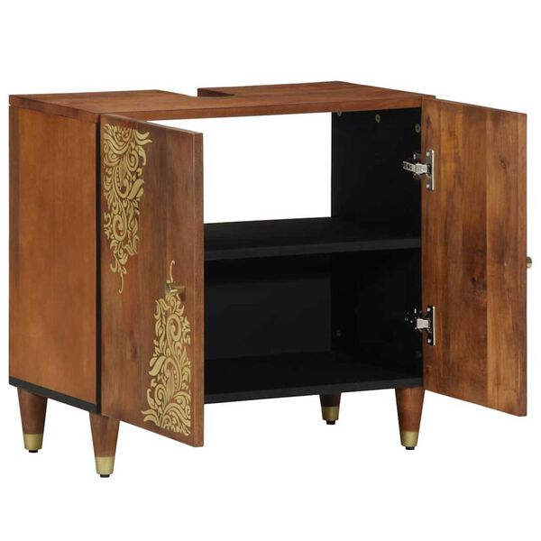 vidaXL Armadio sottolavello con porta Marrone miele 62 x 33 x 58 cm