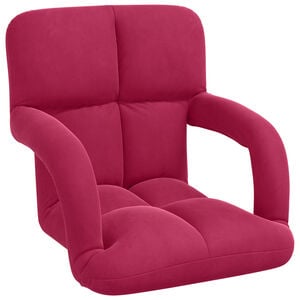 vidaXL Sedia da Pavimento Rosso Vino 58 x 62 x 58 cm Velluto