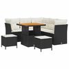 vidaXL Set Divano da Giardino 8 pz Nero polyrattan