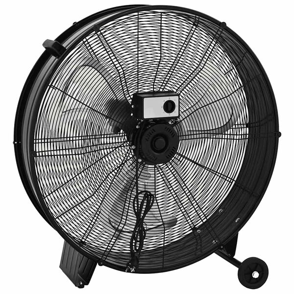 vidaXL Ventilatore a Tamburo Industriale 77 cm 187,7 W Nero