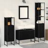vidaXL Set di mobili per il bagno 4 pcs Nero Legno multistrato