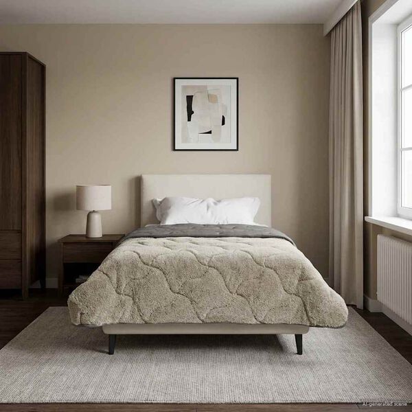 vidaXL Piumone Completo Annuale Trapuntato Grigio chiaro 135 x 200 cm