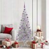 vidaXL Albero di Natale con 300 LED con supporto Argento 180 cm PET