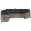 vidaXL Set Divani da Giardino Semicircolare 3 pz in Polyrattan Grigio