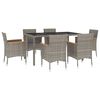 vidaXL Set da Pranzo da Giardino 7 pz con Cuscini in Polyrattan Grigio