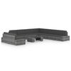 vidaXL Set Divani da Giardino 10 pz con Cuscini in Polyrattan Grigio