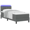 vidaXL Letto a molle con materasso Grigio scuro 80 x 200 cm Tessuto
