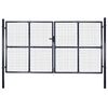 vidaXL Cancello da Giardino in Rete di Acciaio Zincato 300x150 cm Grigio