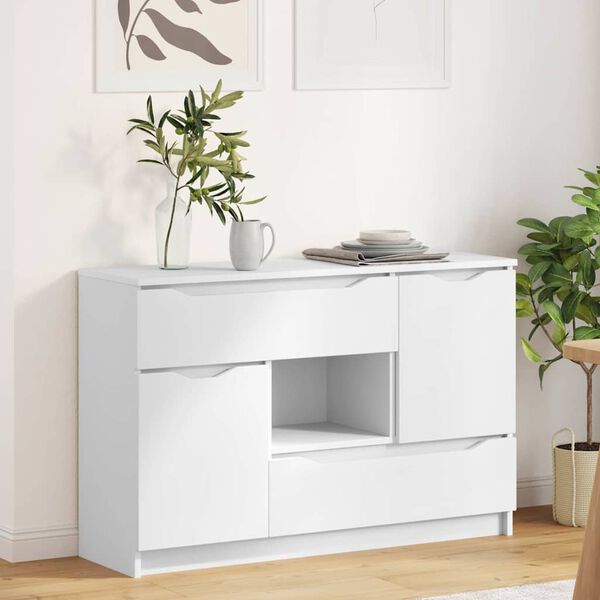 vidaXL Credenza con cassetto Bianco 100 x 30 x 65,6 Legno multistrato