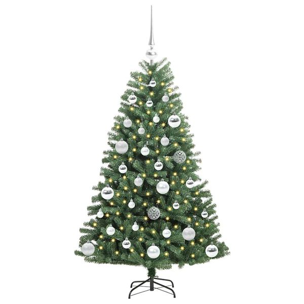 vidaXL Albero di Natale Artificiale con Rami Pieghevoli Verde 120 cm