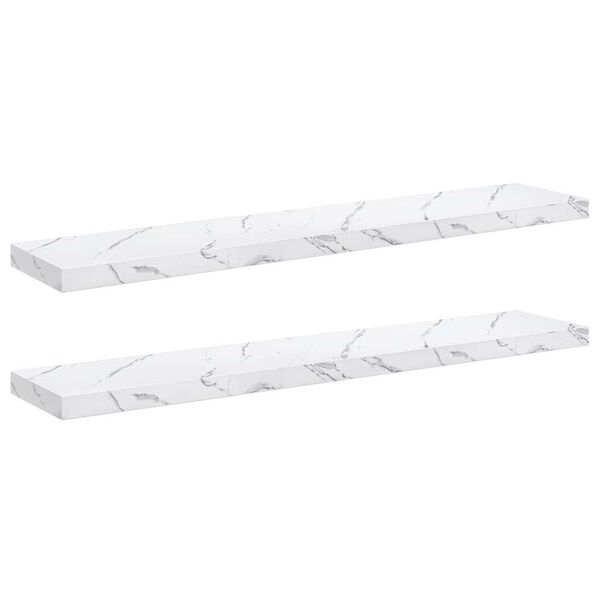 vidaXL Scaffale da parete 2 pcs Marmo Bianco 120 x 23,5 x 4 cm