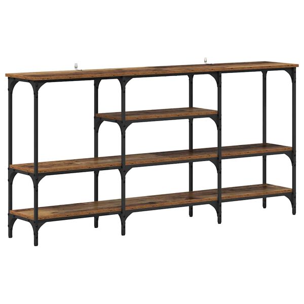 vidaXL Tavolo consolle con lo scaffale Legno vecchio 160 x 29 x 80 cm