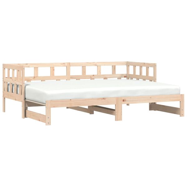 vidaXL Divano Letto con Letto Estraibile 90x190 cm Legno Massello Pino